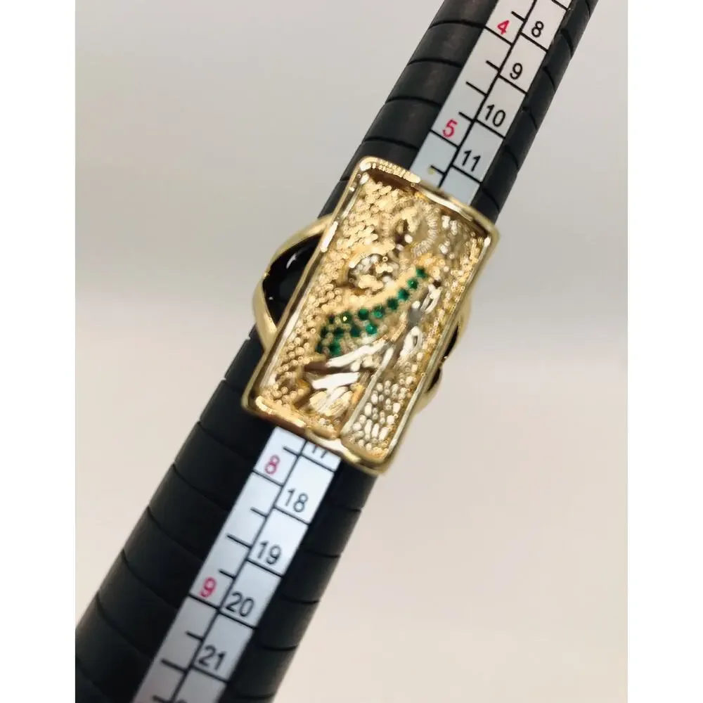 14k Gold Plated Saint Jude Ring Oro Laminado Sz 7 San Judas Juditas Tadeo Anillo